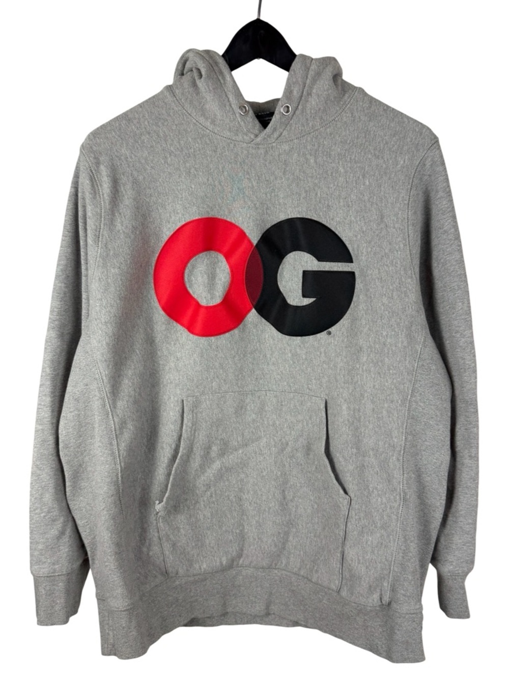Mens Y2K Vandal-A OG Los Angeles Streetwear Grey Pullover Hoodie Size XL
